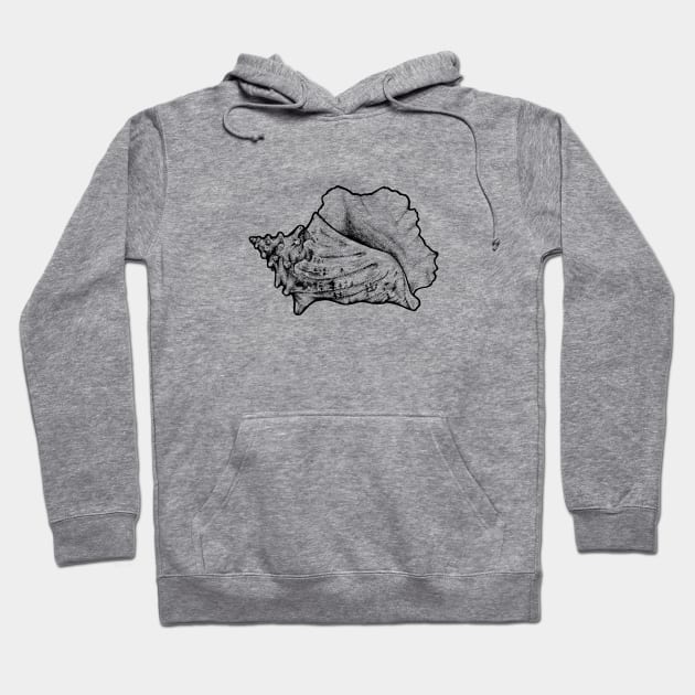 Conch Shell Hoodie by Elizabeth Weglein Art